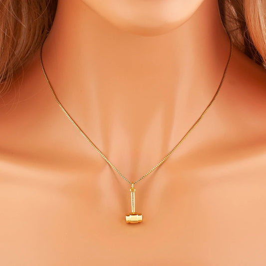 New Popular Balance Hammer Pliers Shape Charm Pendant Necklace 3 Styles For Women Pave Shiny Crystal Zircon Jewelry Gifts - Floq & Raman