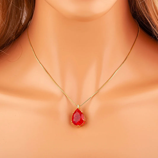 Classic New Design Waterdrop Shape Zircon Charm Pendant Necklace For Women Clavicle Chain Accessories Wedding Party Gifts - Floq & Raman