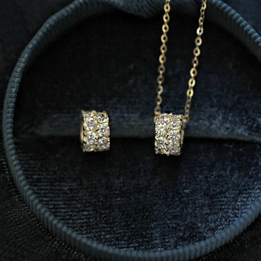 S925 Sterling Silver 14K Gold Plated Women's Necklace Embedded Zirconia Rotating Locket Chain Jewelry Accessory - Floq & Raman