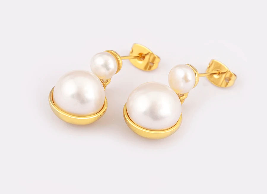 Light Luxury Trendy Copper Inlaid Pearl Zircon Charm Drop Earrings Female Wedding Party Jewelry Accessories Delicate Gifts - Floq & Raman