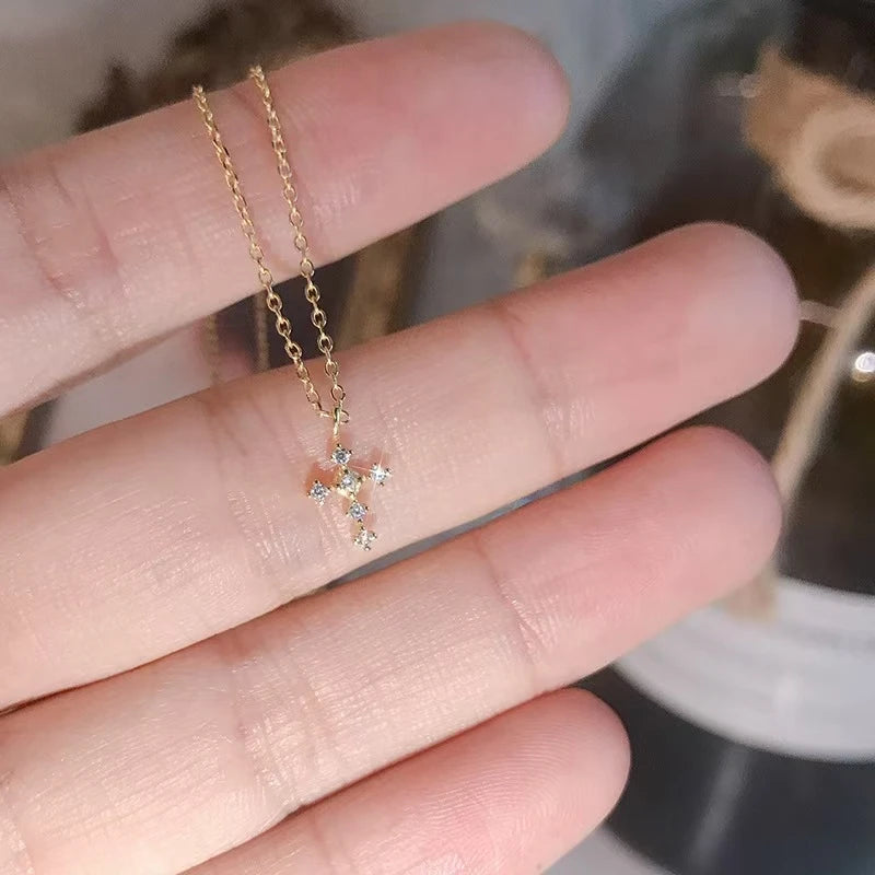 Real 925 Sterling Silver Zircon Cross Pendant Necklaces for Women Minimalist Light Luxury Fine Jewelry Korea Cute Accessor - Floq & Raman