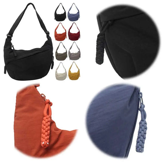 Sac Hobo Femme à Bandoulière – Multi-poches, Forme Croissant, Grande Capacité, Sac Messager Quotidien, Sangle Réglable, Sac de Voyage Extérieur