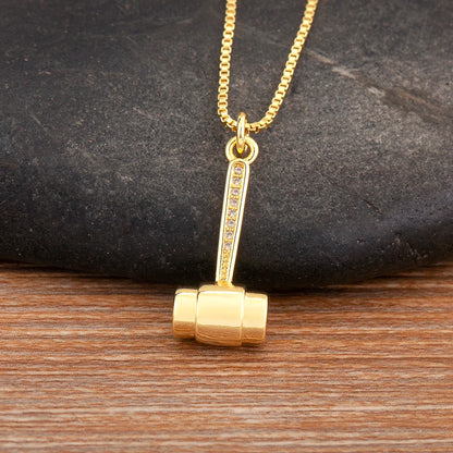New Popular Balance Hammer Pliers Shape Charm Pendant Necklace 3 Styles For Women Pave Shiny Crystal Zircon Jewelry Gifts - Floq & Raman