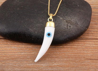 High Quality Creative Trend Capsicum Shape Zircon Evil Eye Charm Pendant Necklace For Women Girl Daily Party Jewelry Gifts - Floq & Raman