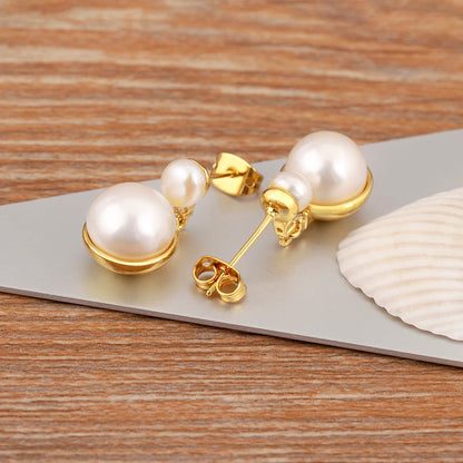 Light Luxury Trendy Copper Inlaid Pearl Zircon Charm Drop Earrings Female Wedding Party Jewelry Accessories Delicate Gifts - Floq & Raman