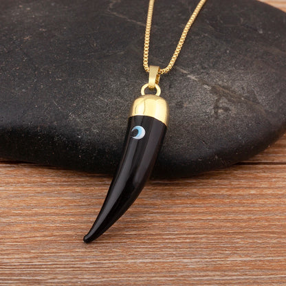 High Quality Creative Trend Capsicum Shape Zircon Evil Eye Charm Pendant Necklace For Women Girl Daily Party Jewelry Gifts - Floq & Raman