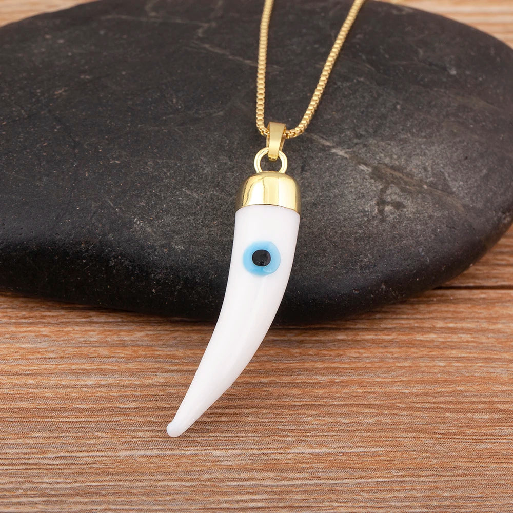 High Quality Creative Trend Capsicum Shape Zircon Evil Eye Charm Pendant Necklace For Women Girl Daily Party Jewelry Gifts - Floq & Raman
