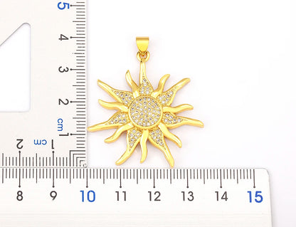 New Fashion Sun Shape Shiny Zircon Lucky Pendant Necklace 3 Styles For Women Punk Style Clavicle Chain Accessories Gifts - Floq & Raman