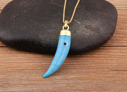 High Quality Creative Trend Capsicum Shape Zircon Evil Eye Charm Pendant Necklace For Women Girl Daily Party Jewelry Gifts - Floq & Raman