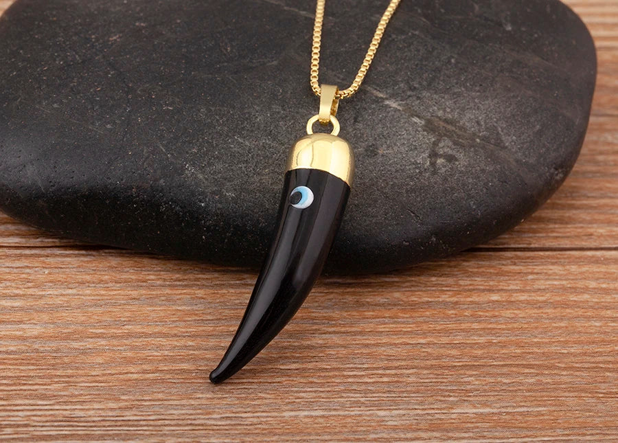 High Quality Creative Trend Capsicum Shape Zircon Evil Eye Charm Pendant Necklace For Women Girl Daily Party Jewelry Gifts - Floq & Raman