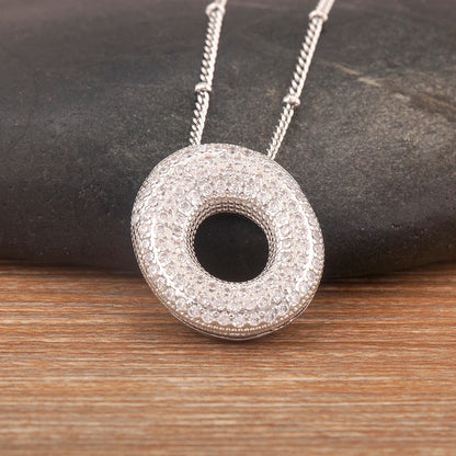 Hot Sale Pave Crystal Zircon A-Z Letters Pendant Necklace Male And Female Couples Name Initials Alphabet Jewelry Fine Gift - Floq & Raman