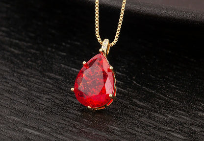 Classic New Design Waterdrop Shape Zircon Charm Pendant Necklace For Women Clavicle Chain Accessories Wedding Party Gifts - Floq & Raman