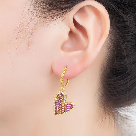 New Arrival Romantic Irregular Heart Shape Pave Zircon Earrings For Women Girl Aesthetic Fashion Ear Jewelry Party Gifts ﻿ - Floq & Raman