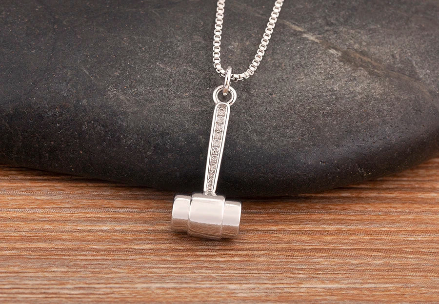 New Popular Balance Hammer Pliers Shape Charm Pendant Necklace 3 Styles For Women Pave Shiny Crystal Zircon Jewelry Gifts - Floq & Raman