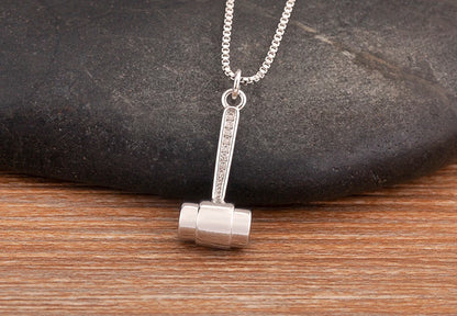 New Popular Balance Hammer Pliers Shape Charm Pendant Necklace 3 Styles For Women Pave Shiny Crystal Zircon Jewelry Gifts - Floq & Raman
