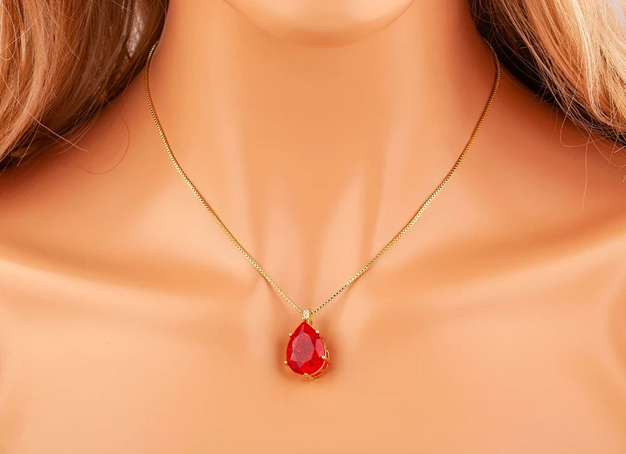 Classic New Design Waterdrop Shape Zircon Charm Pendant Necklace For Women Clavicle Chain Accessories Wedding Party Gifts - Floq & Raman