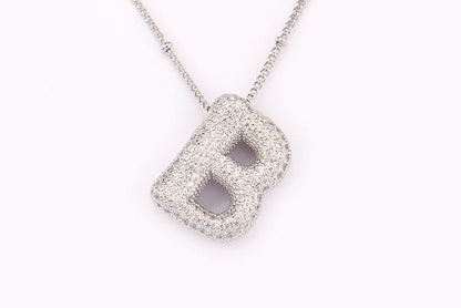Hot Sale Pave Crystal Zircon A-Z Letters Pendant Necklace Male And Female Couples Name Initials Alphabet Jewelry Fine Gift - Floq & Raman