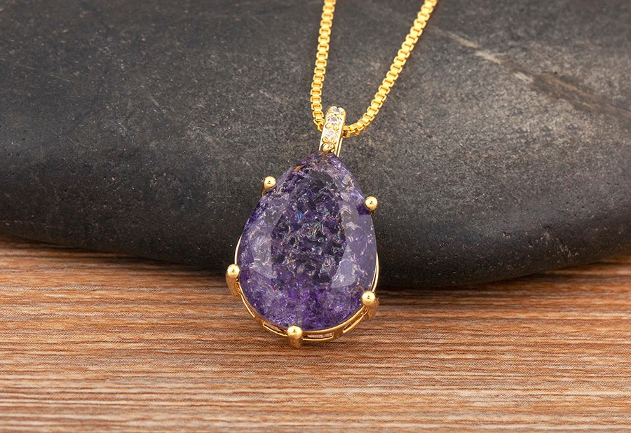 Classic New Design Waterdrop Shape Zircon Charm Pendant Necklace For Women Clavicle Chain Accessories Wedding Party Gifts - Floq & Raman