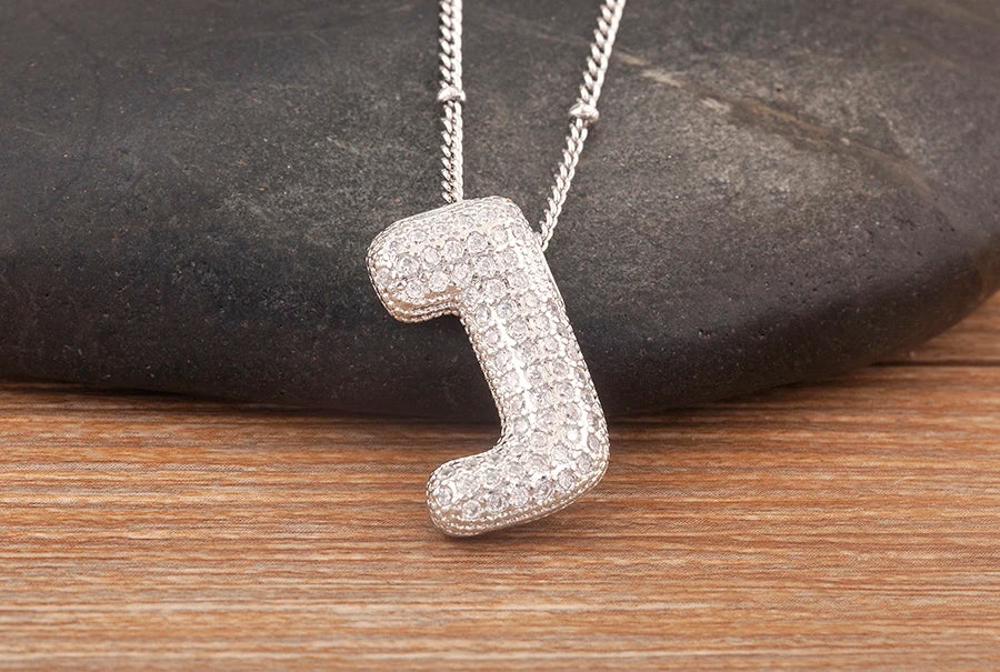 Hot Sale Pave Crystal Zircon A-Z Letters Pendant Necklace Male And Female Couples Name Initials Alphabet Jewelry Fine Gift - Floq & Raman