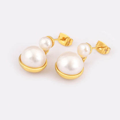 Light Luxury Trendy Copper Inlaid Pearl Zircon Charm Drop Earrings Female Wedding Party Jewelry Accessories Delicate Gifts - Floq & Raman