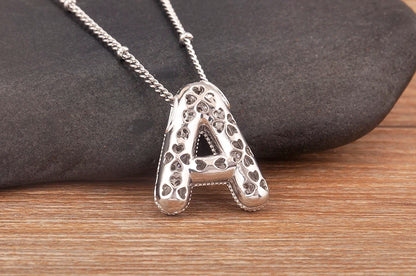 Hot Sale Pave Crystal Zircon A-Z Letters Pendant Necklace Male And Female Couples Name Initials Alphabet Jewelry Fine Gift - Floq & Raman