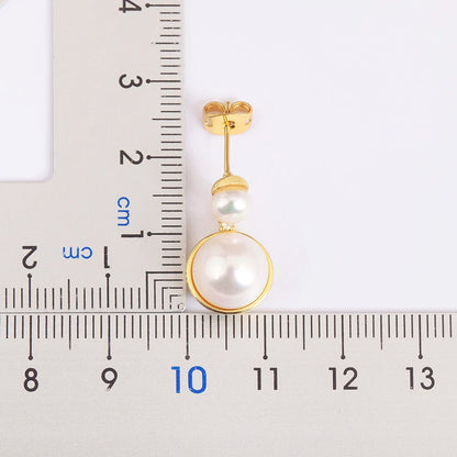 Light Luxury Trendy Copper Inlaid Pearl Zircon Charm Drop Earrings Female Wedding Party Jewelry Accessories Delicate Gifts - Floq & Raman