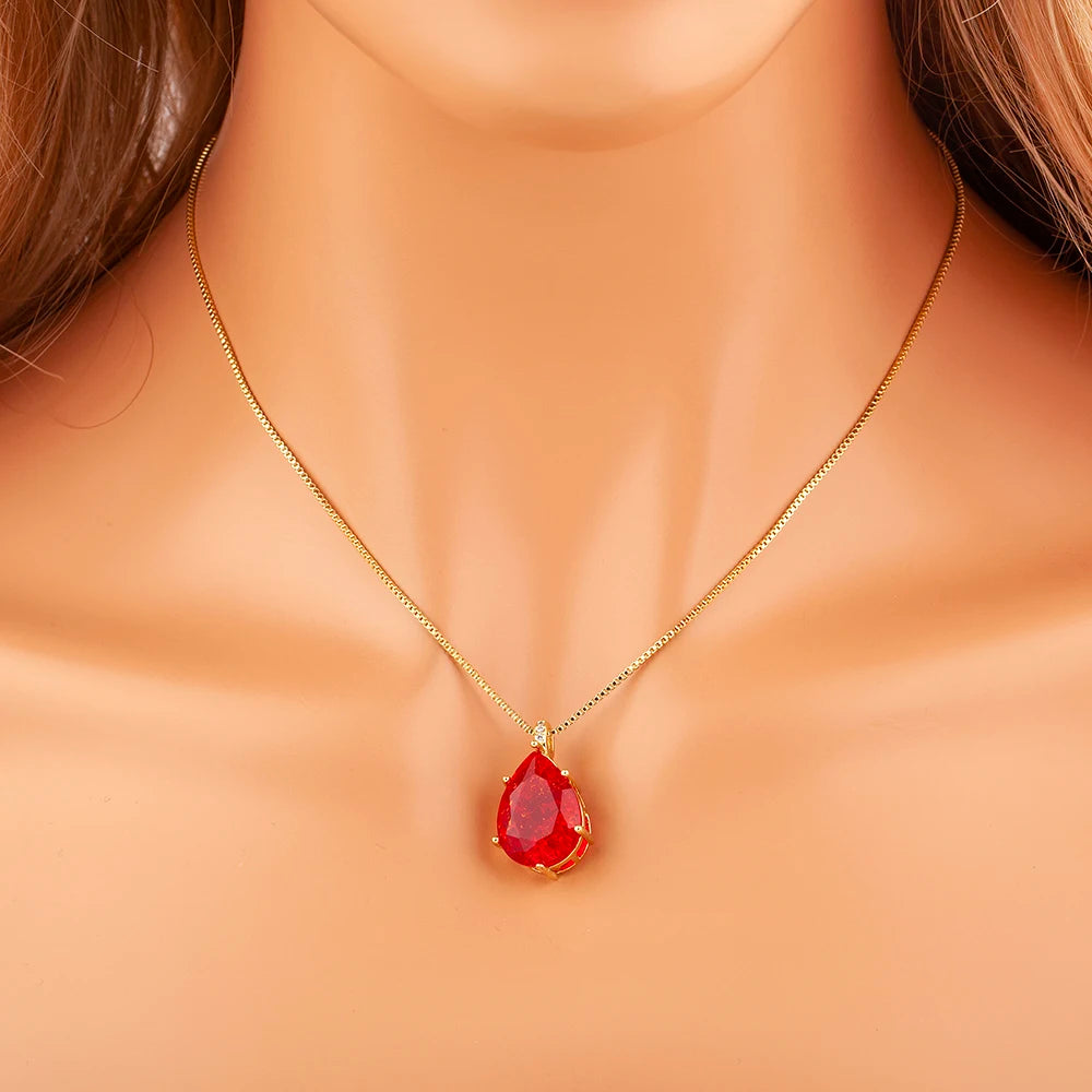 Classic New Design Waterdrop Shape Zircon Charm Pendant Necklace For Women Clavicle Chain Accessories Wedding Party Gifts - Floq & Raman