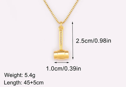 New Popular Balance Hammer Pliers Shape Charm Pendant Necklace 3 Styles For Women Pave Shiny Crystal Zircon Jewelry Gifts - Floq & Raman