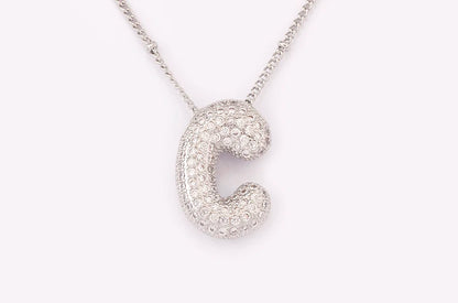 Hot Sale Pave Crystal Zircon A-Z Letters Pendant Necklace Male And Female Couples Name Initials Alphabet Jewelry Fine Gift - Floq & Raman
