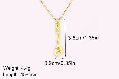 New Popular Balance Hammer Pliers Shape Charm Pendant Necklace 3 Styles For Women Pave Shiny Crystal Zircon Jewelry Gifts - Floq & Raman