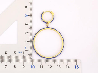 High Quality Big Circle Hoop Earrings For Women Charms Original Design Dark Blue Female Fashion Party Jewelry Gift - Floq & Raman