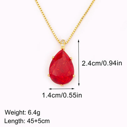 Classic New Design Waterdrop Shape Zircon Charm Pendant Necklace For Women Clavicle Chain Accessories Wedding Party Gifts - Floq & Raman