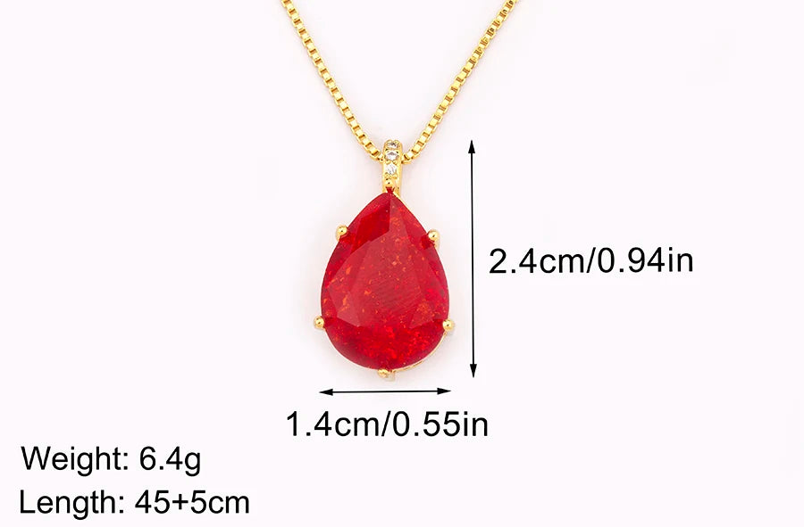 Classic New Design Waterdrop Shape Zircon Charm Pendant Necklace For Women Clavicle Chain Accessories Wedding Party Gifts - Floq & Raman