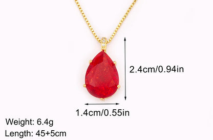 Classic New Design Waterdrop Shape Zircon Charm Pendant Necklace For Women Clavicle Chain Accessories Wedding Party Gifts - Floq & Raman