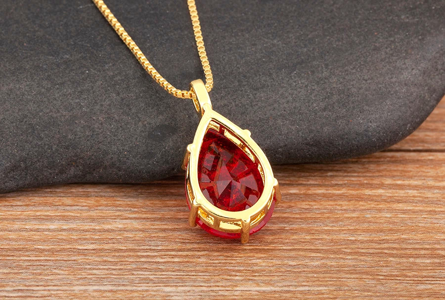 Classic New Design Waterdrop Shape Zircon Charm Pendant Necklace For Women Clavicle Chain Accessories Wedding Party Gifts - Floq & Raman