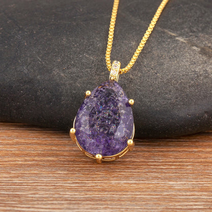 Classic New Design Waterdrop Shape Zircon Charm Pendant Necklace For Women Clavicle Chain Accessories Wedding Party Gifts - Floq & Raman