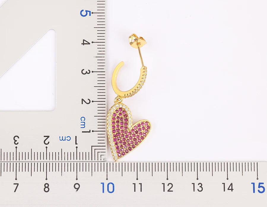 New Arrival Romantic Irregular Heart Shape Pave Zircon Earrings For Women Girl Aesthetic Fashion Ear Jewelry Party Gifts ﻿ - Floq & Raman