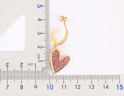 New Arrival Romantic Irregular Heart Shape Pave Zircon Earrings For Women Girl Aesthetic Fashion Ear Jewelry Party Gifts ﻿ - Floq & Raman