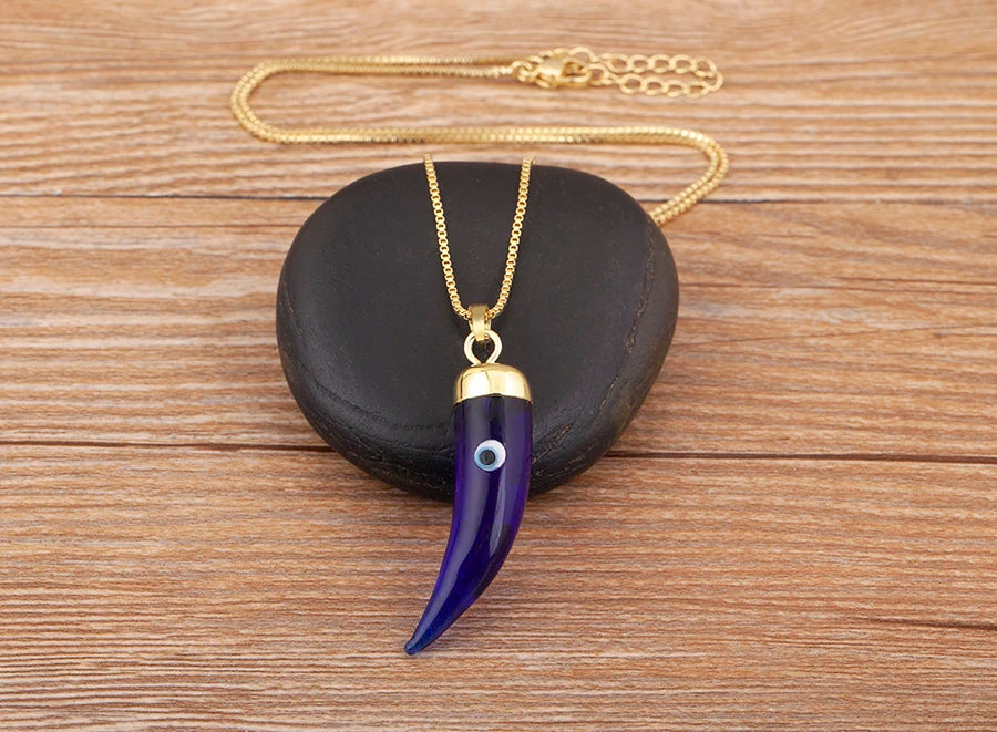 High Quality Creative Trend Capsicum Shape Zircon Evil Eye Charm Pendant Necklace For Women Girl Daily Party Jewelry Gifts - Floq & Raman