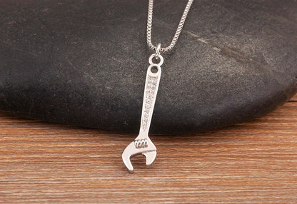 New Popular Balance Hammer Pliers Shape Charm Pendant Necklace 3 Styles For Women Pave Shiny Crystal Zircon Jewelry Gifts - Floq & Raman