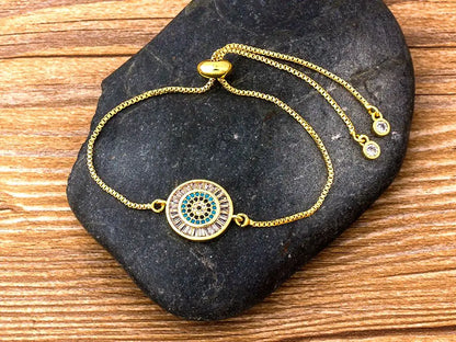 Turkish Evil Eye Bracelet for Women Top Quality Cubic Zirconia Chain Bracelet Exquisite luxury Dubai Best Party Wedding Jewelr - Floq & Raman