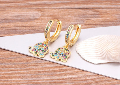 New Luxury Fashion Rhinestone 14 Styles Turkish Evil Eye Drop Earrings Elegant Blue Zircon Pendant Lucky Party Birthday Jewelry - Floq & Raman