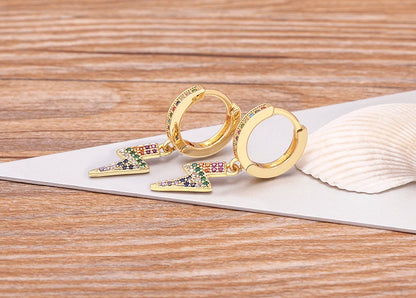 Trendy Bohemian Zircon Hollow Blue Evil Eye Hoop Earrings for Women Cute Unique Gold Color Crystal Drop Earrings Party Jewelry - Floq & Raman