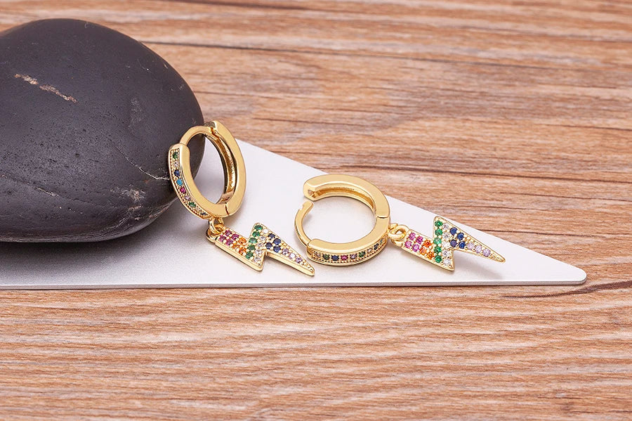 Trendy Bohemian Zircon Hollow Blue Evil Eye Hoop Earrings for Women Cute Unique Gold Color Crystal Drop Earrings Party Jewelry - Floq & Raman