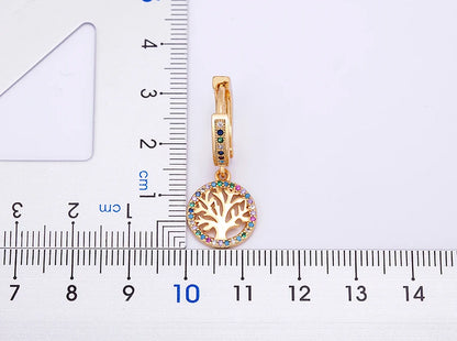 Trendy Bohemian Zircon Hollow Blue Evil Eye Hoop Earrings for Women Cute Unique Gold Color Crystal Drop Earrings Party Jewelry - Floq & Raman