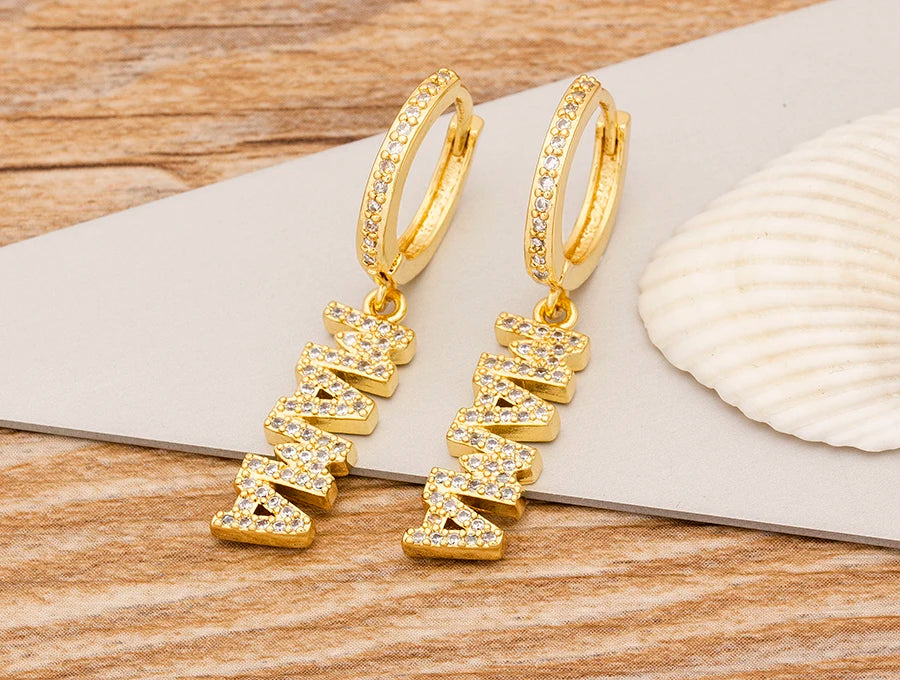 New Fashion Classic Heart Cross Eyes Shape Gold Color Drop Earrings Multi-color Copper CZ Stones Jewelry Gift For Women Girls - Floq & Raman