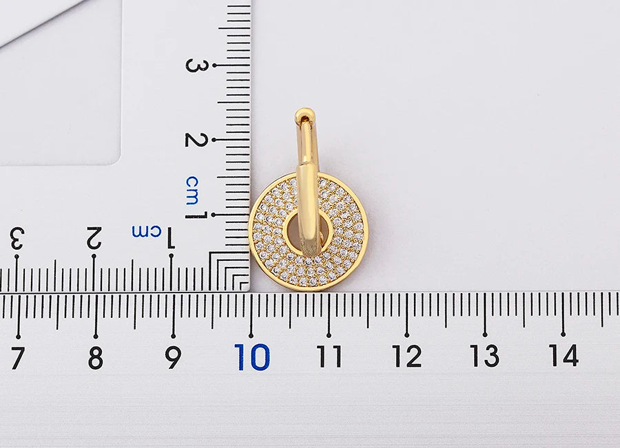 Classic Copper Zircon Ear Buckle for Women Trendy Gold Color Small Large Circle Hoop Earrings Punk Hip Hop Jewelry Accessories - Floq & Raman