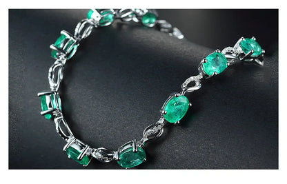 925 Sterling Silver Emerald Bracelet Chain For Women Fashion Jewelry Accessories - Floq & Raman