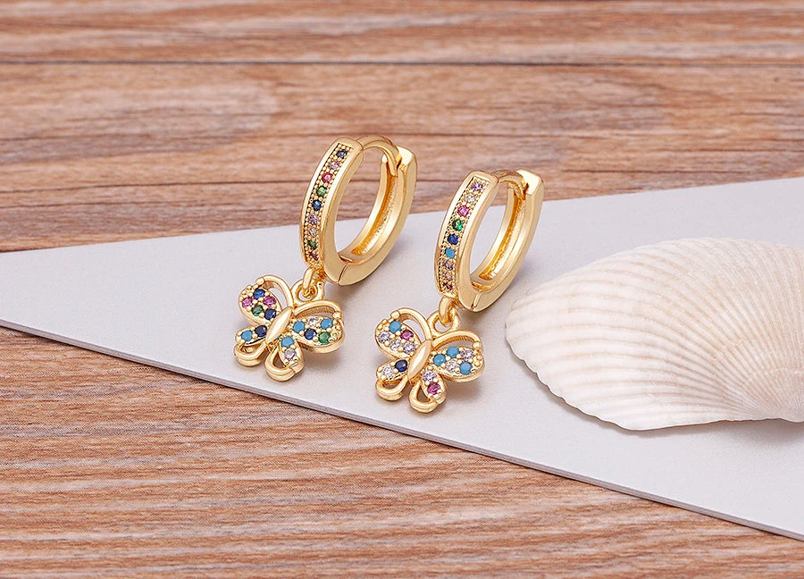 New Luxury Fashion Rhinestone 14 Styles Turkish Evil Eye Drop Earrings Elegant Blue Zircon Pendant Lucky Party Birthday Jewelry - Floq & Raman