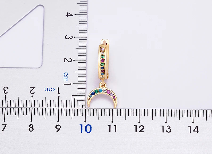 Trendy Bohemian Zircon Hollow Blue Evil Eye Hoop Earrings for Women Cute Unique Gold Color Crystal Drop Earrings Party Jewelry - Floq & Raman